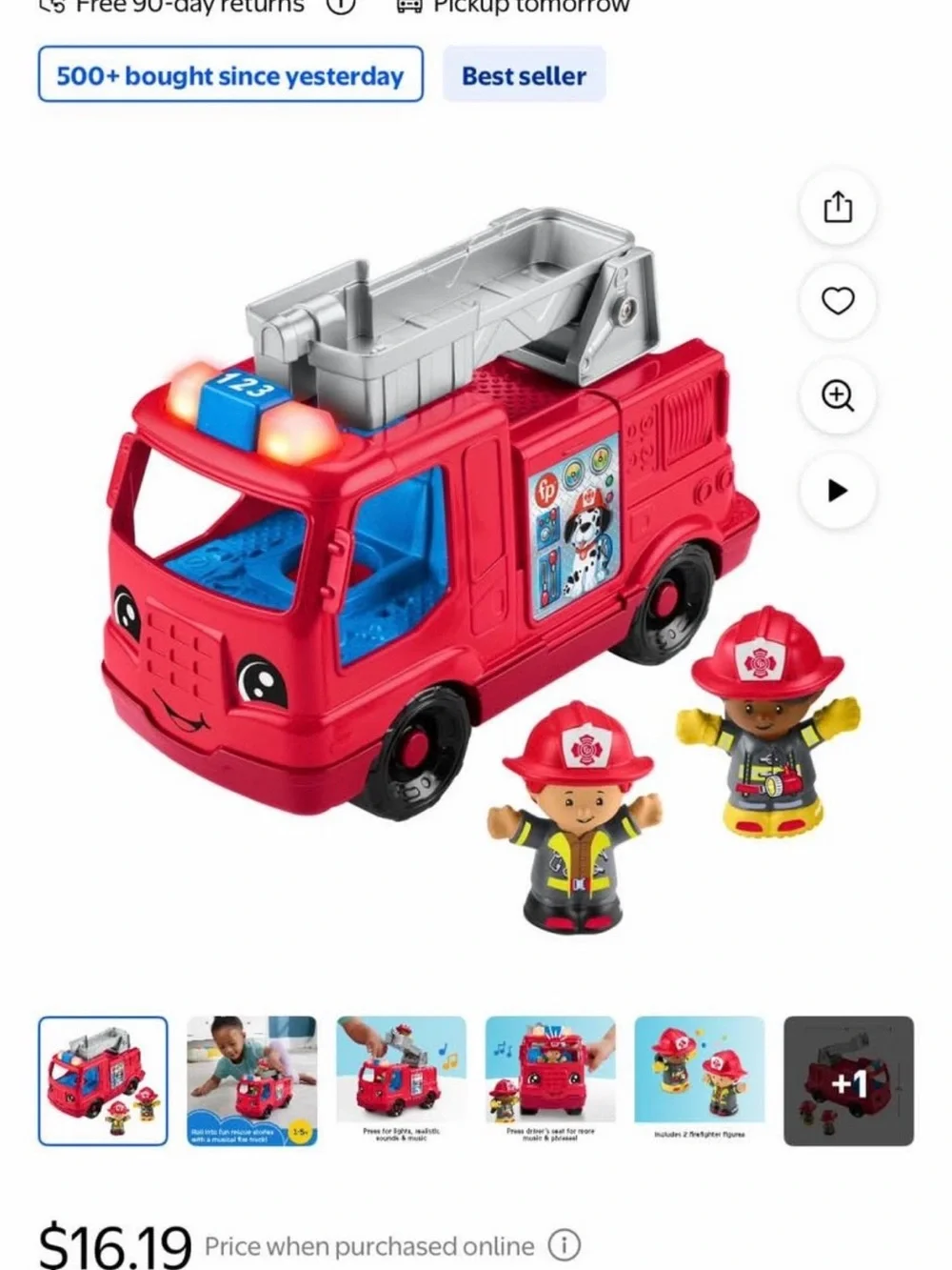 Little tikes  Kids Fire Truck Toy with Figurine